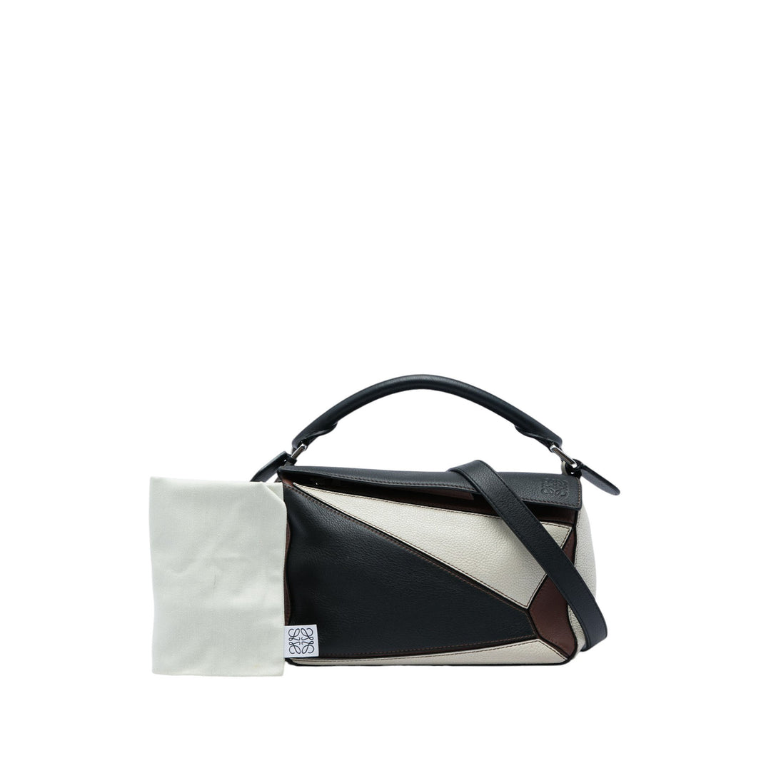 LOEWE Sac à main Tricolore Puzzle Petit Cuir de veau Noir – vue 6 – GABY PARIS