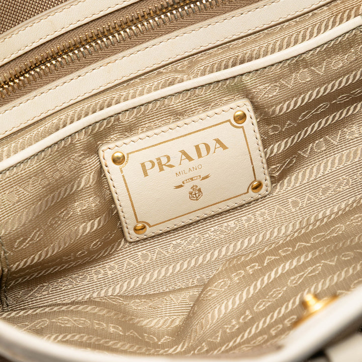 Prada Toile Canapa Logo Bow Sac