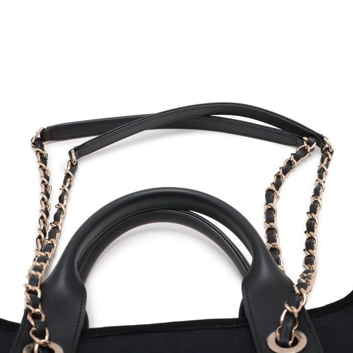 Chanel Deauville Cabas Moyen Noir