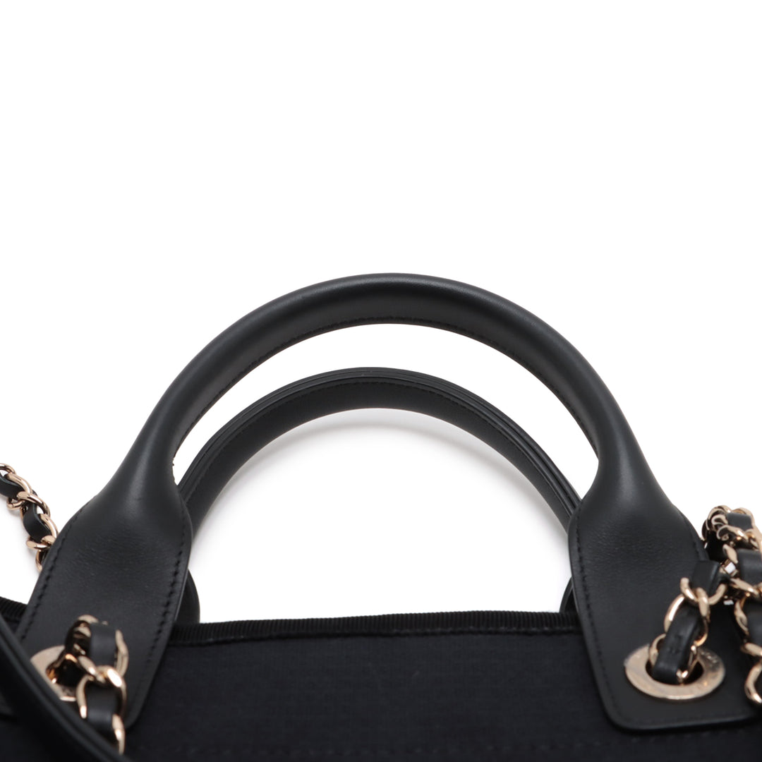 Chanel Deauville Cabas Moyen Noir