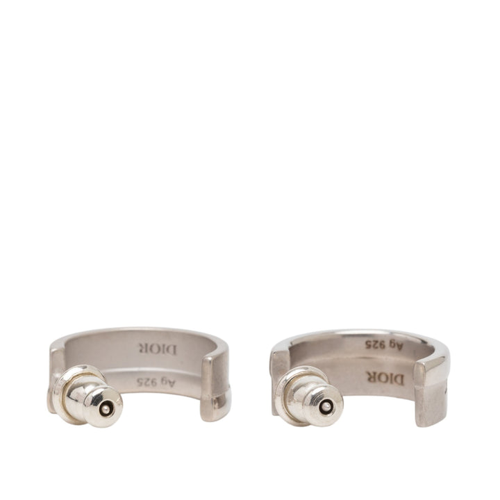Dior Sterling Couture Cut fermoir poussette Boucles d’oreilles