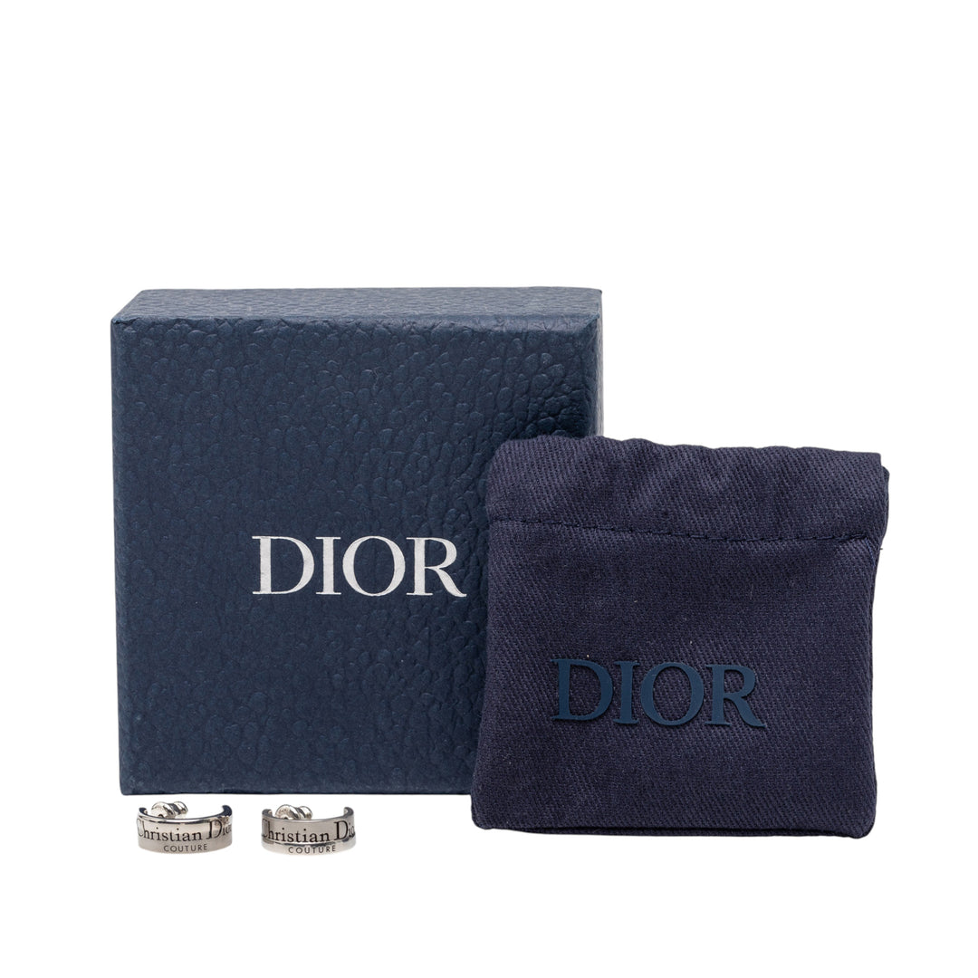 Dior Sterling Couture Cut fermoir poussette Boucles d’oreilles