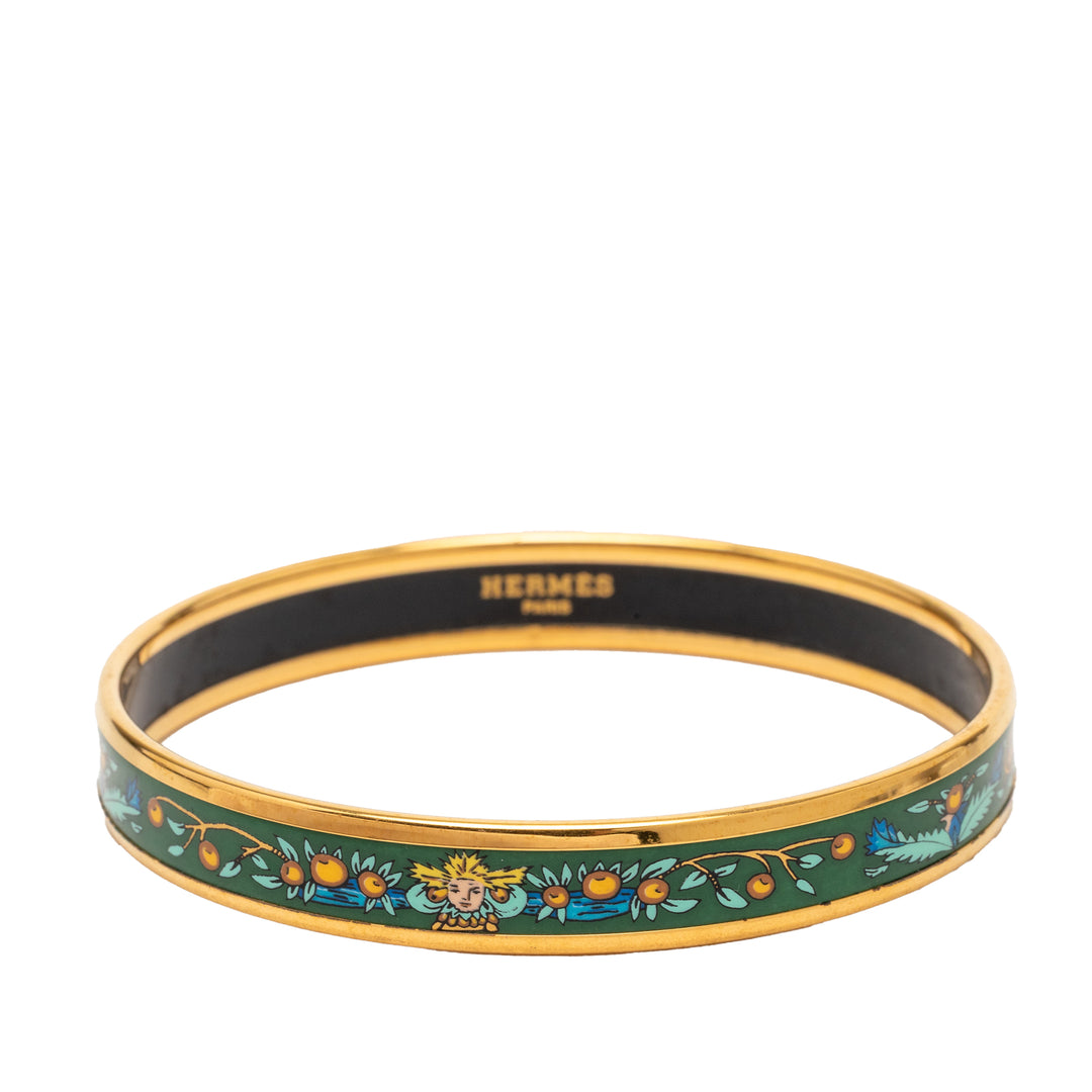 Hermès Narrow Émail Fruits Cloisonne Bangle 65