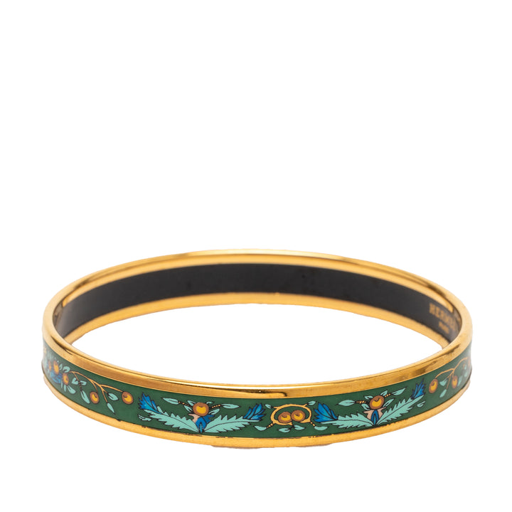 Hermès Narrow Émail Fruits Cloisonne Bangle 65