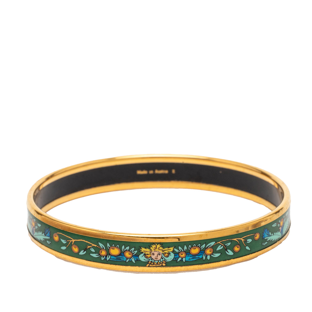 Hermès Narrow Émail Fruits Cloisonne Bangle 65