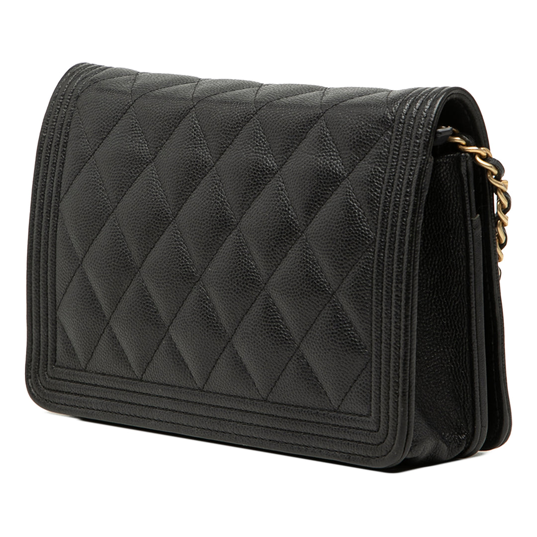 Chanel Matelassé Caviar Boy Wallet on Chain