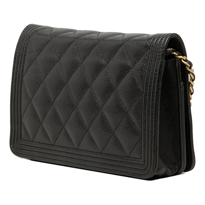 Chanel Matelassé Caviar Boy Wallet on Chain