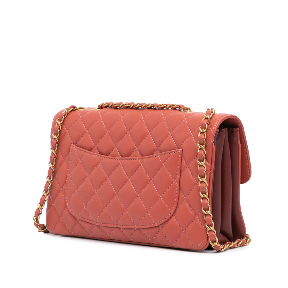 Large Lambskin Daily Companion Flap Pink - Gaby Paris