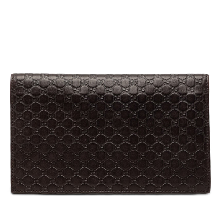 Microguccissima Deux volets Portefeuille Marron