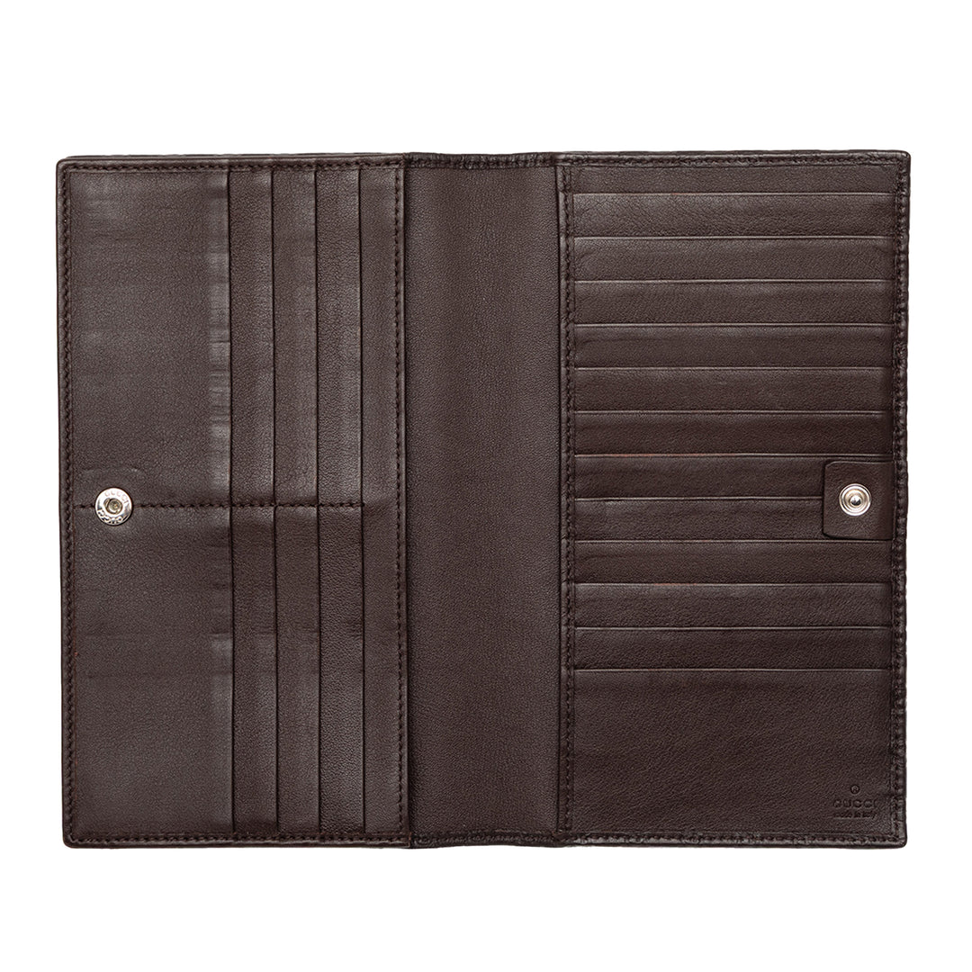 Microguccissima Deux volets Portefeuille Marron