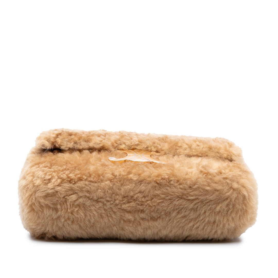 Celine Shearling Triomphe Sac bandoulière Marron