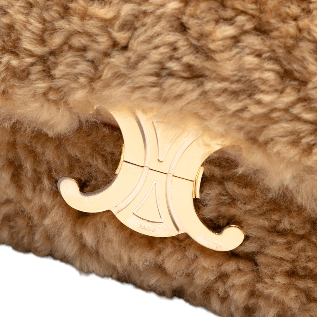 Celine Shearling Triomphe Sac bandoulière Marron