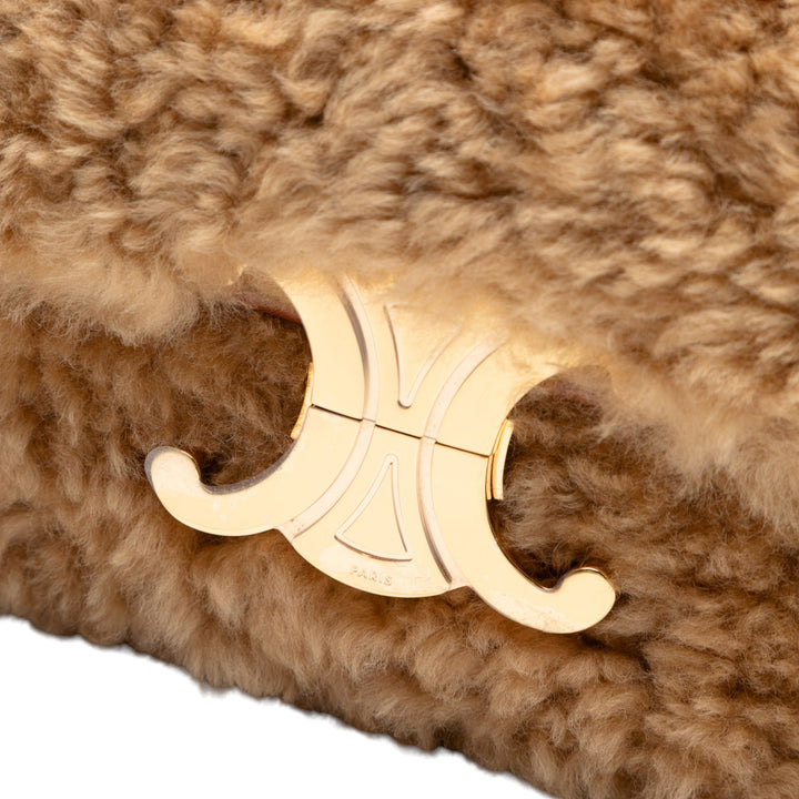 Celine Shearling Triomphe Sac bandoulière Marron