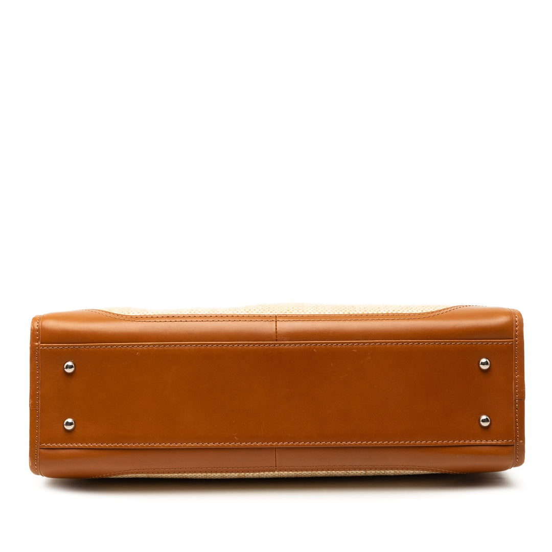 Burberry Straw et Cuir Sac à main