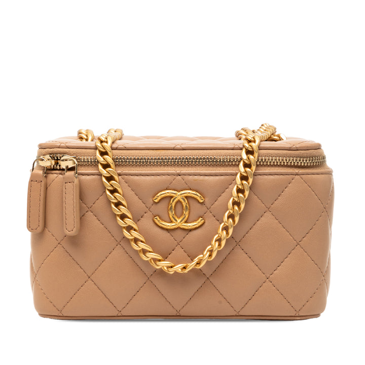 Chanel Small Matelassé Cuir d’agneau Pillow Crush Vanity avec chaîne