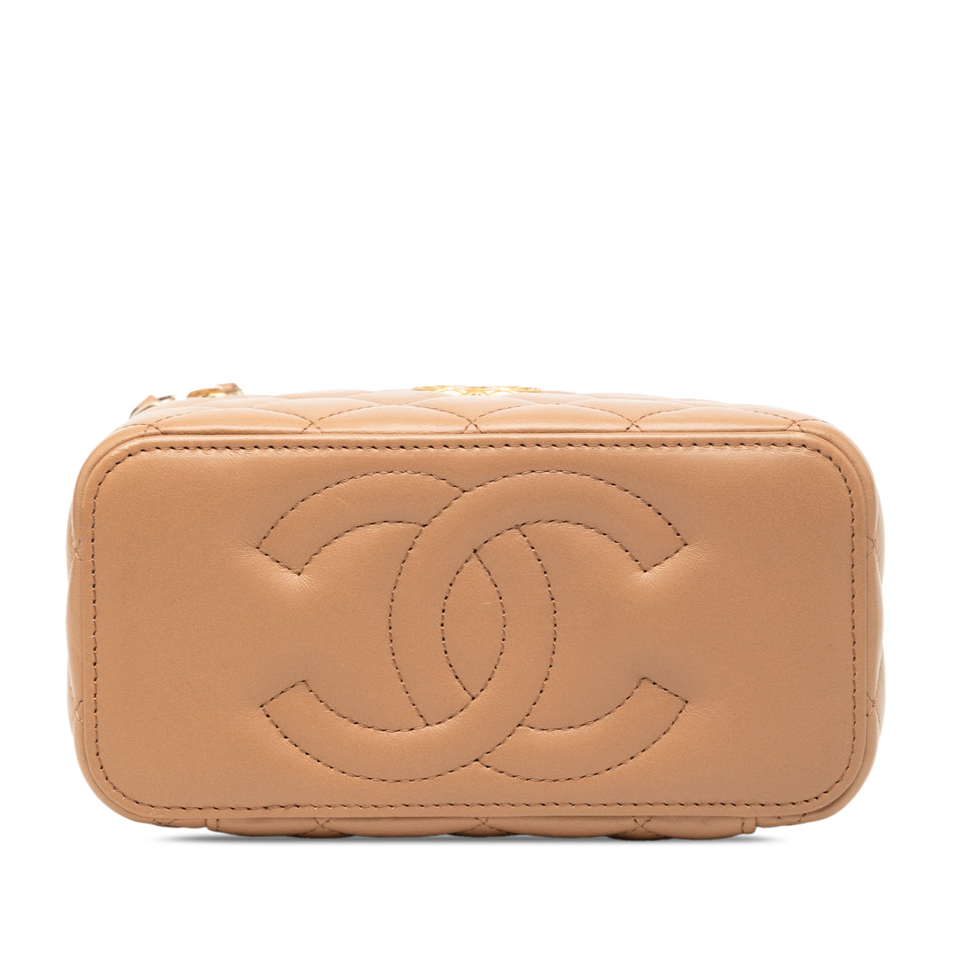 Chanel Small Matelassé Cuir d’agneau Pillow Crush Vanity avec chaîne