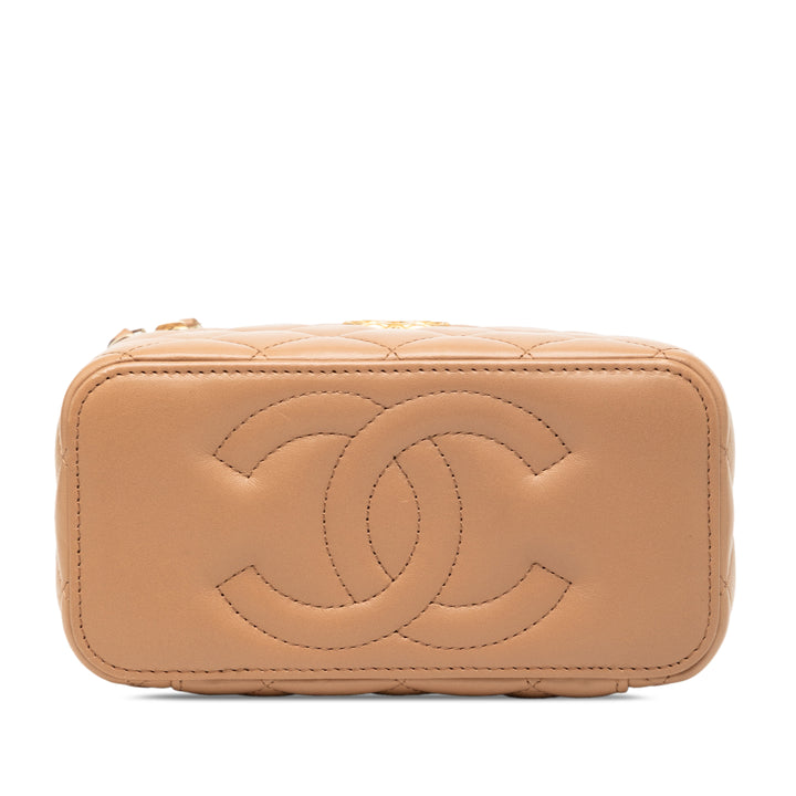 Chanel Small Matelassé Cuir d’agneau Pillow Crush Vanity avec chaîne