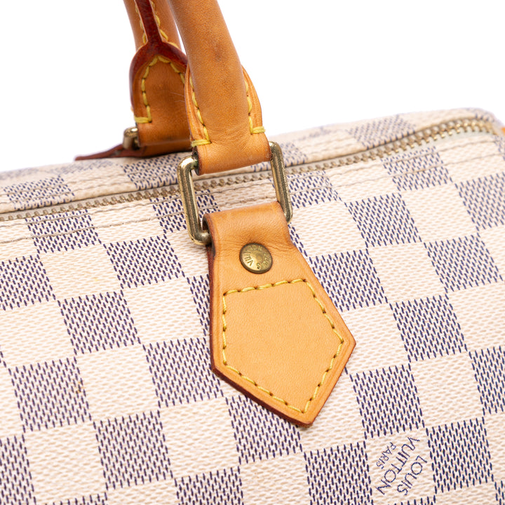 Damier Azur Speedy 30 White - Gaby Paris