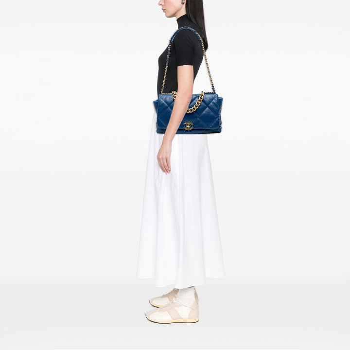 Chanel Maxi Cuir d’agneau 19 à rabat