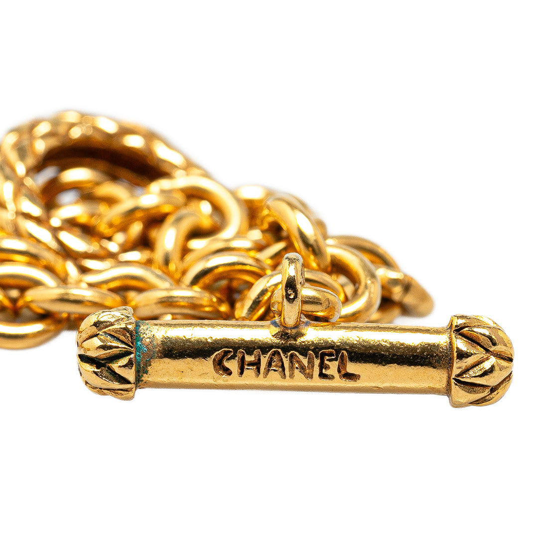 Chanel Gold Plated CC Sun Medallion Pendant Necklace Gold - GABY PARIS