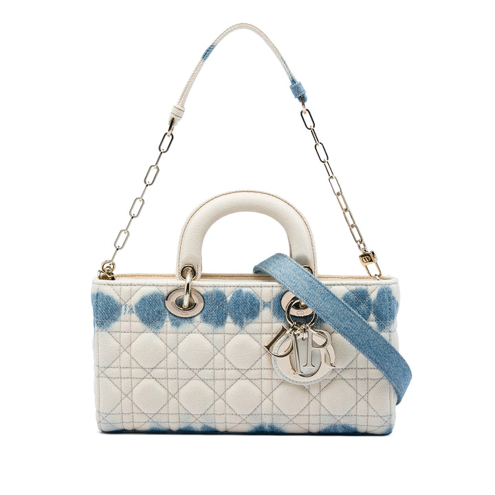 Dior Cannage Tie Dye Lady D Joy Moyen Jean Blanc – vue principale – GABY PARIS