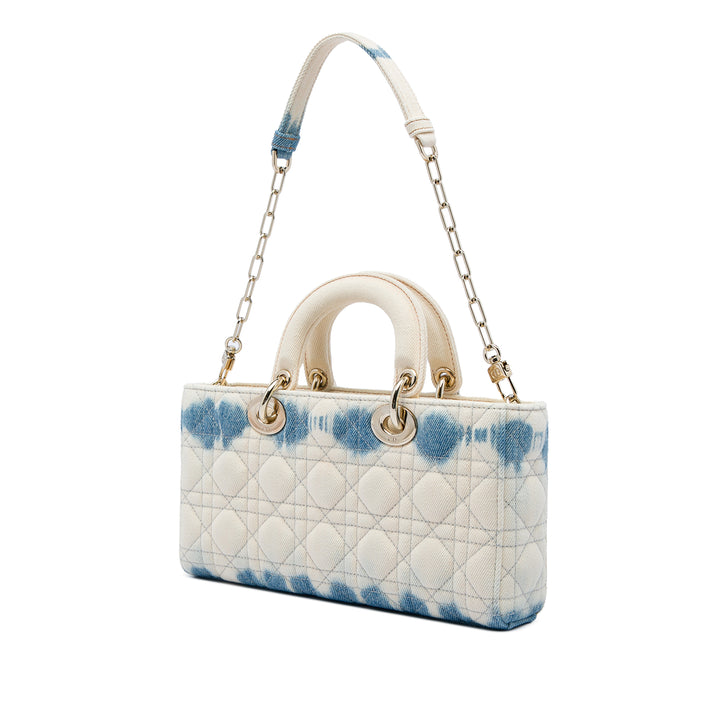 Dior Cannage Tie Dye Lady D Joy Moyen Jean Blanc – vue 2 – GABY PARIS