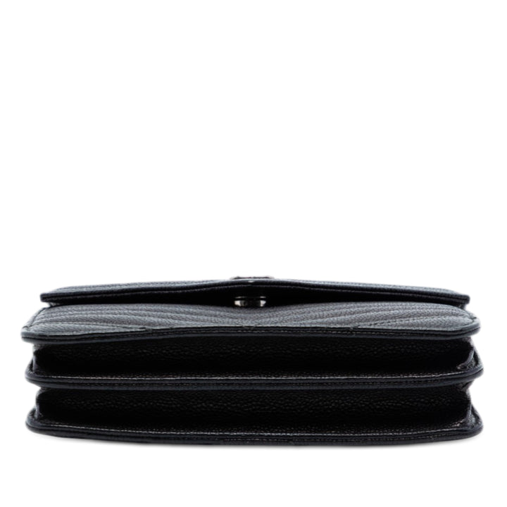 Chanel CC Chevron Caviar Square Wallet on Chain