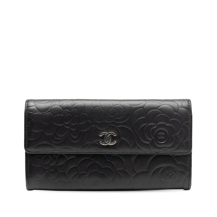 Chanel CC Embossed Cuir de veau Camellia Flap Wallet Noir – GABY PARIS Authentique