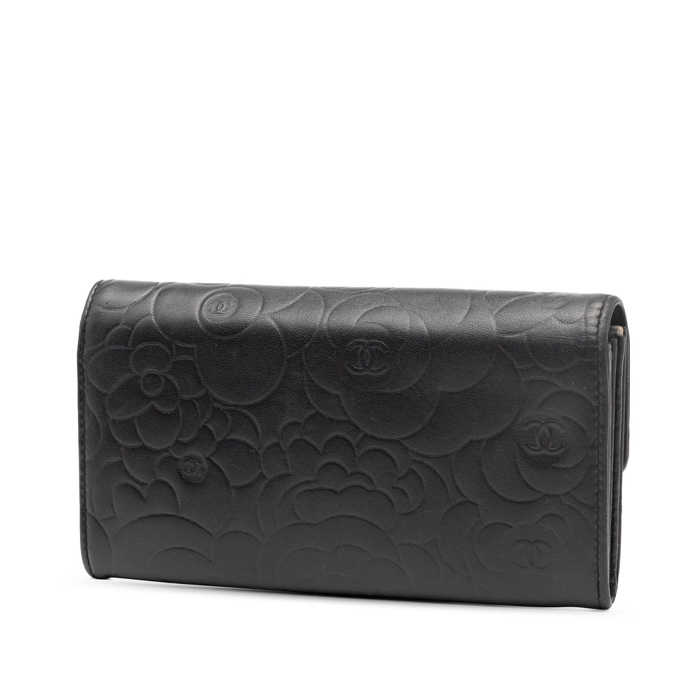 Chanel CC Embossed Cuir de veau Camellia Flap Wallet Noir – GABY PARIS Authentique