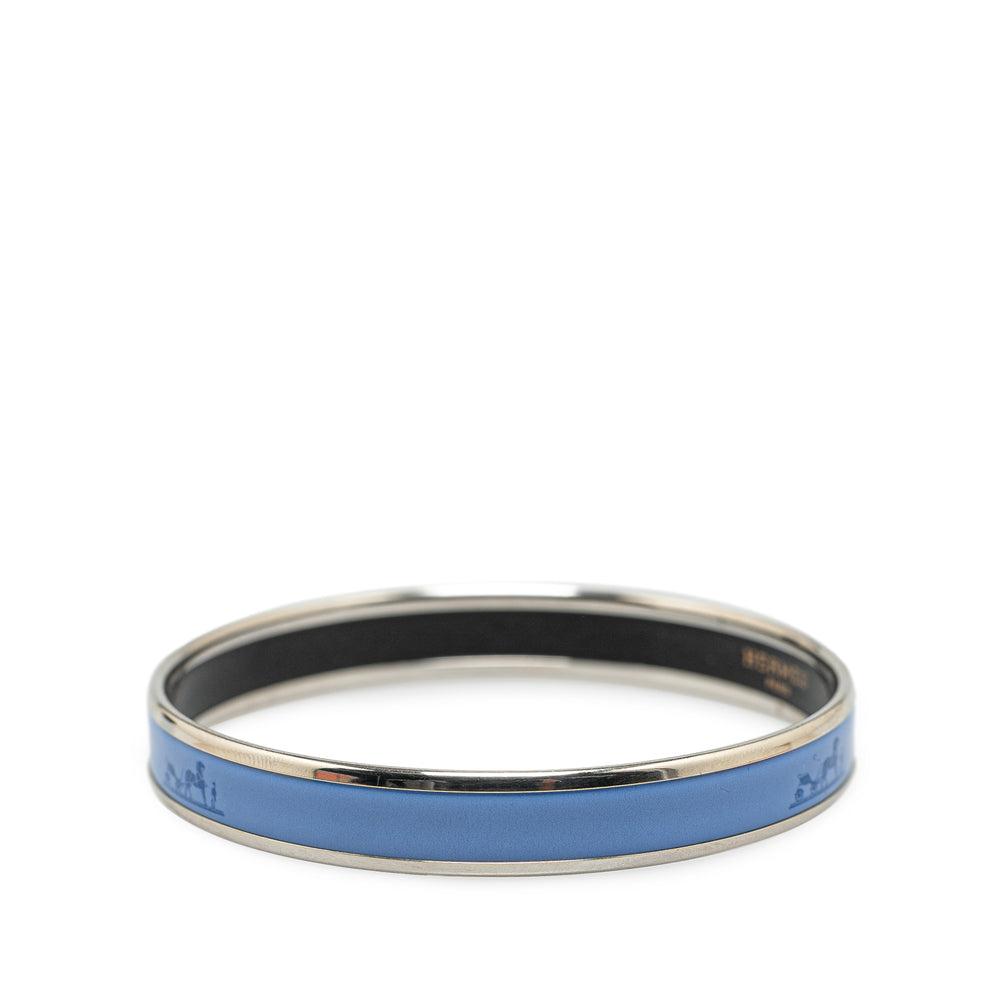 Narrow Caleche Enamel Bracelet 65 Blue - Gaby Paris