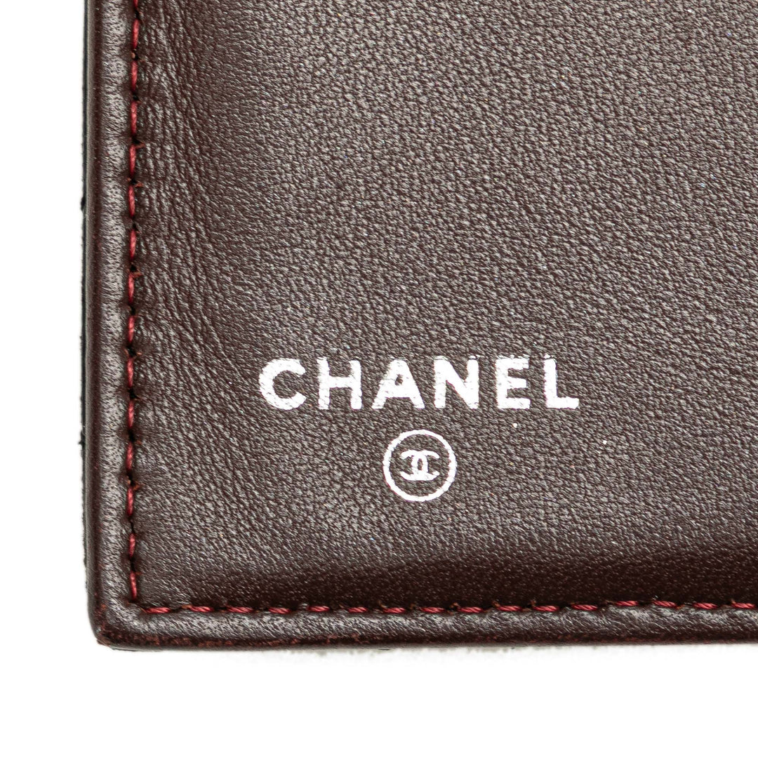 Small CC Quilted Lambskin Flap Wallet Black - Gaby Paris