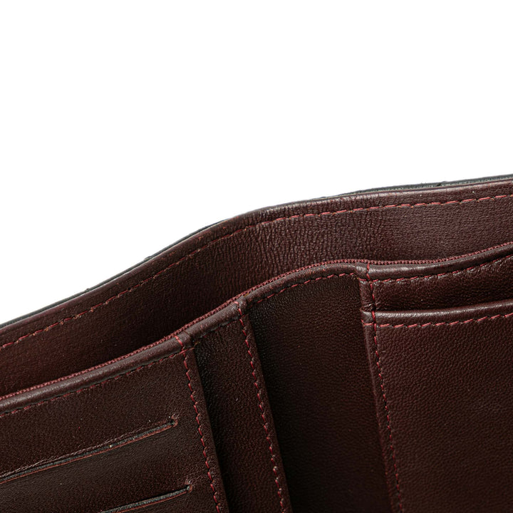 Small CC Quilted Lambskin Flap Wallet Black - Gaby Paris