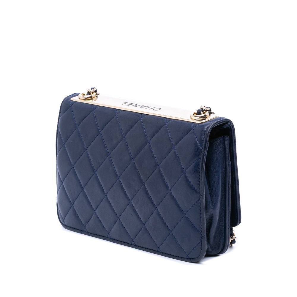 Chanel Cuir d’agneau Trendy CC Portefeuille On Chain Bleu – GABY PARIS Authentique