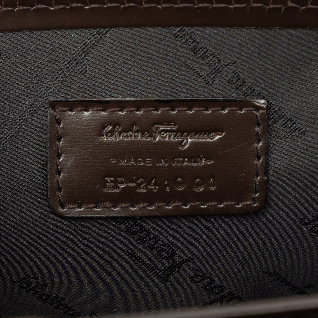 Ferragamo Dial Lock Pochette Cuir
