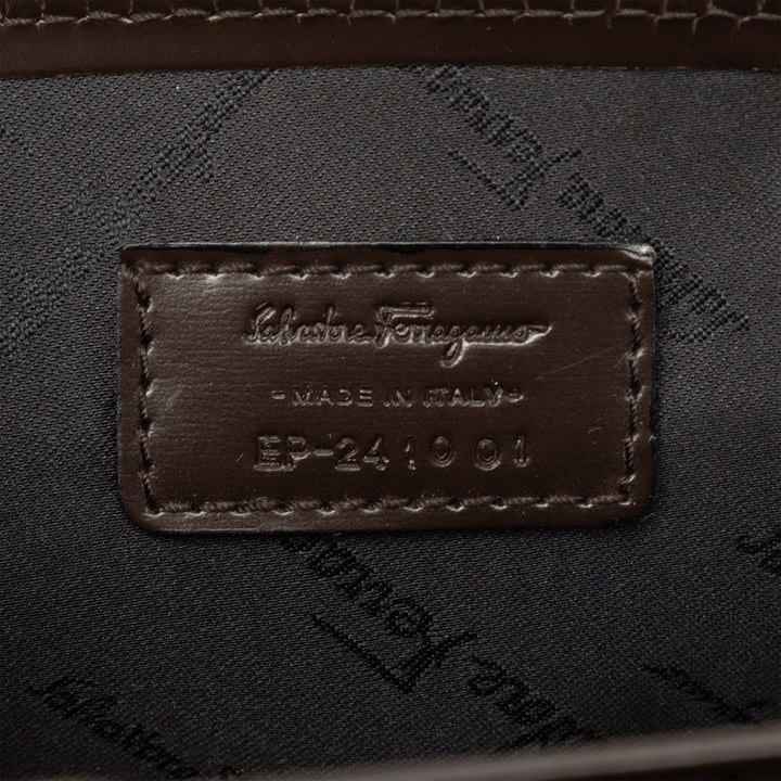 Ferragamo Dial Lock Pochette Cuir