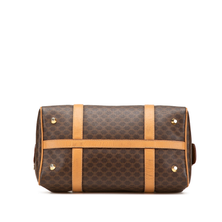Macadam Coated Canvas Boston Bag Brown - Gaby Paris