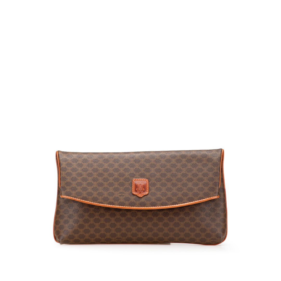 Macadam Coated Canvas Clutch Brown - Gaby Paris