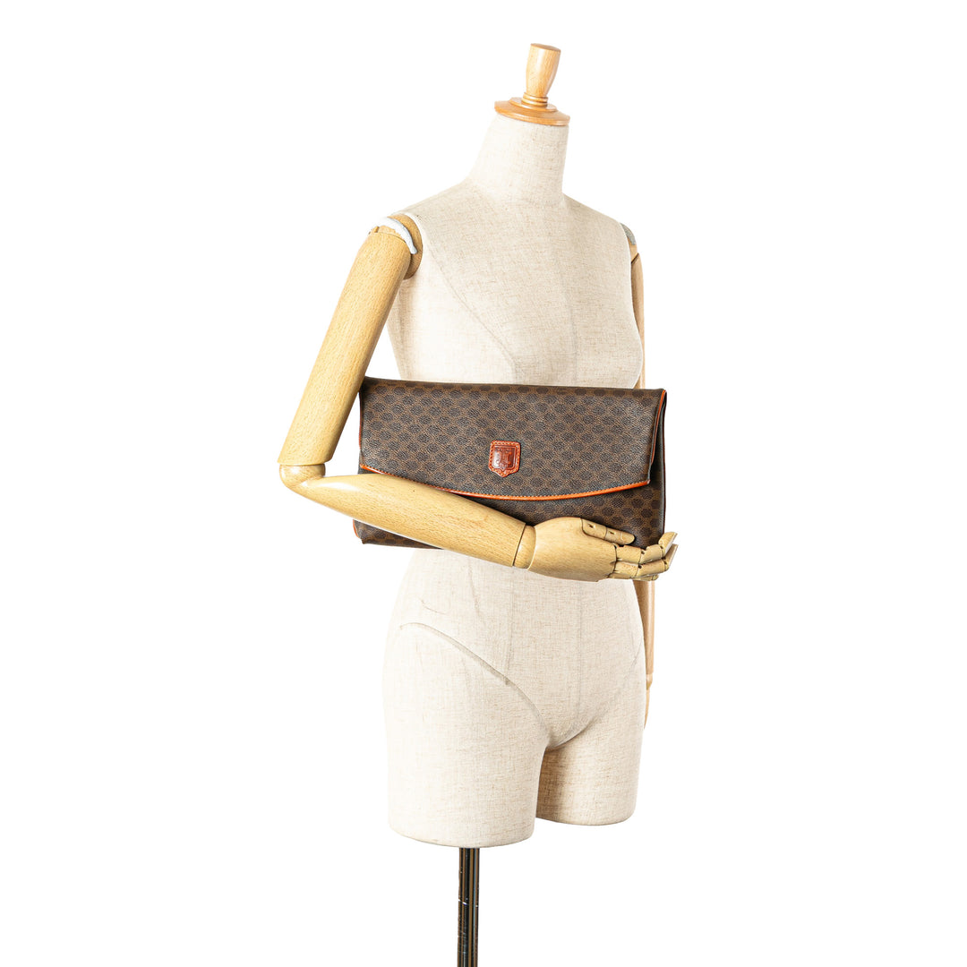 Macadam Coated Canvas Clutch Brown - Gaby Paris