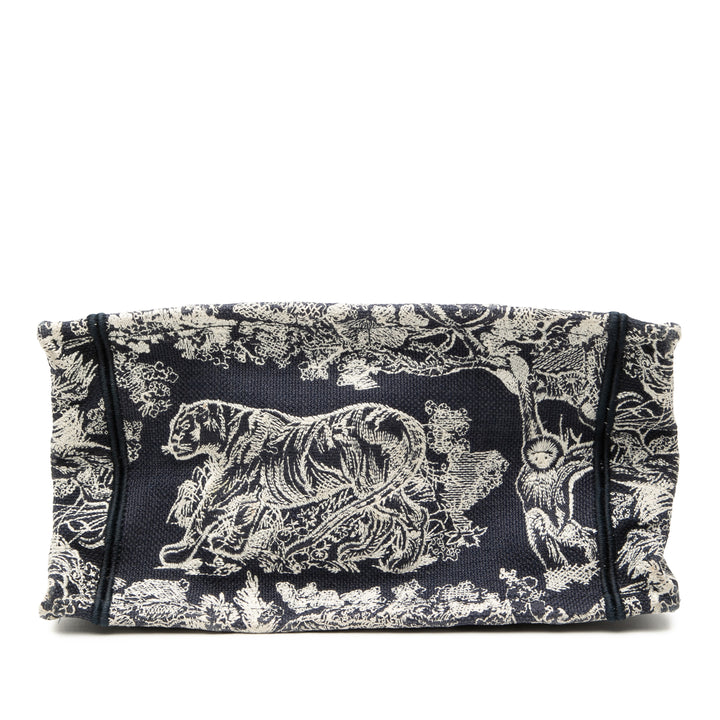 Dior Small Toile brodé Reverse Dioriviera Toile De Jouy Book Cabas