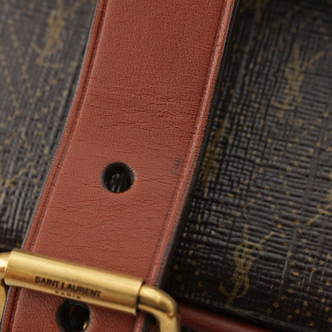 Le Monogramme Buckle Sac Moyen Toile enduite Marron
