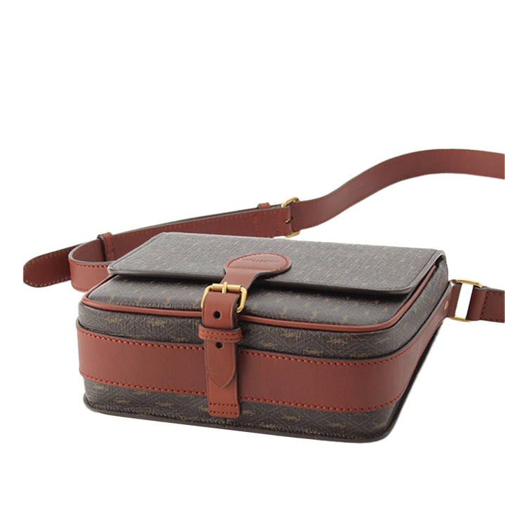 Le Monogramme Buckle Sac Moyen Toile enduite Marron