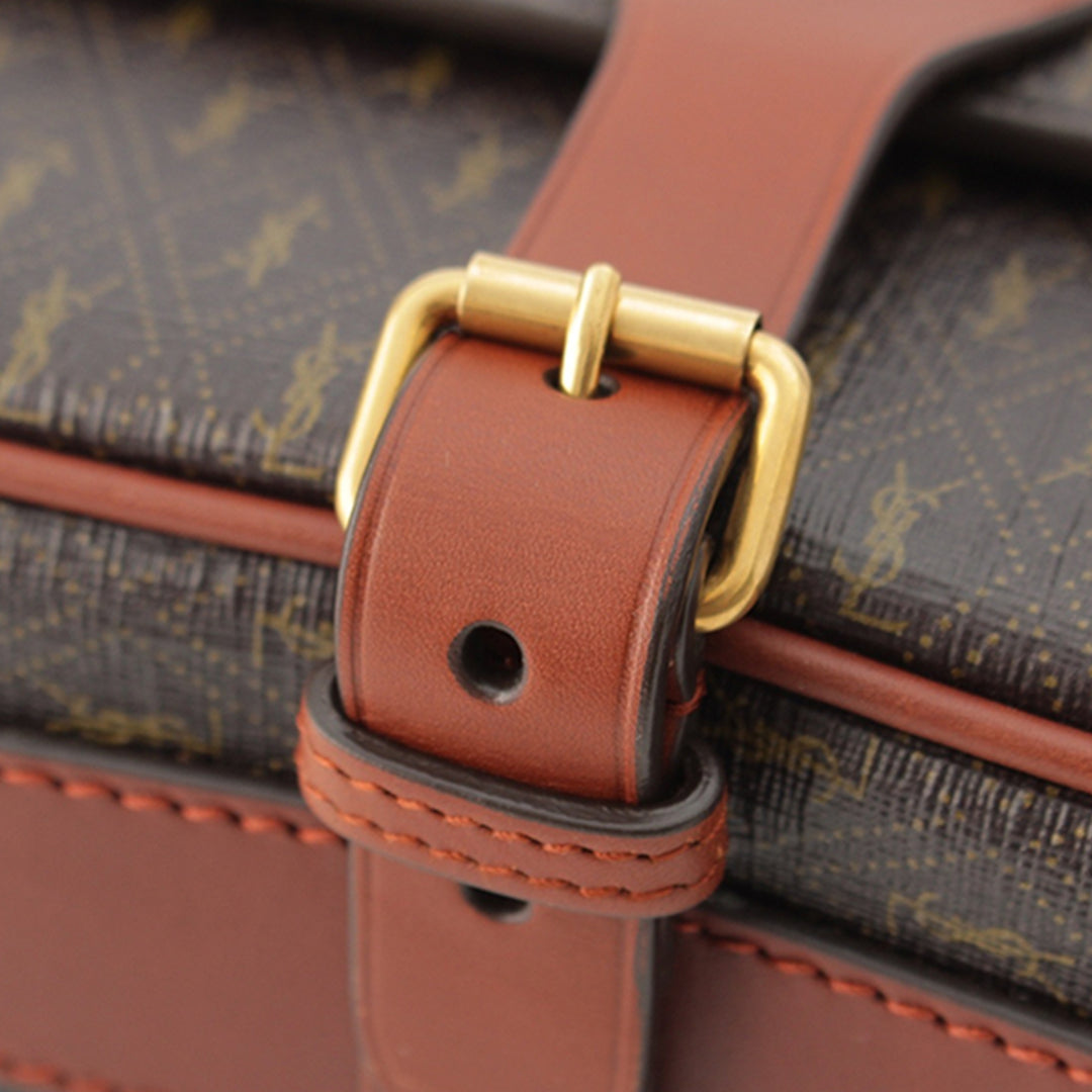 Le Monogramme Buckle Sac Moyen Toile enduite Marron