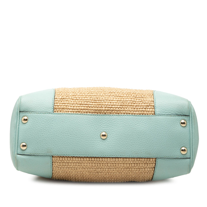 Gucci Small Raffia Bamboo Shopper Sac