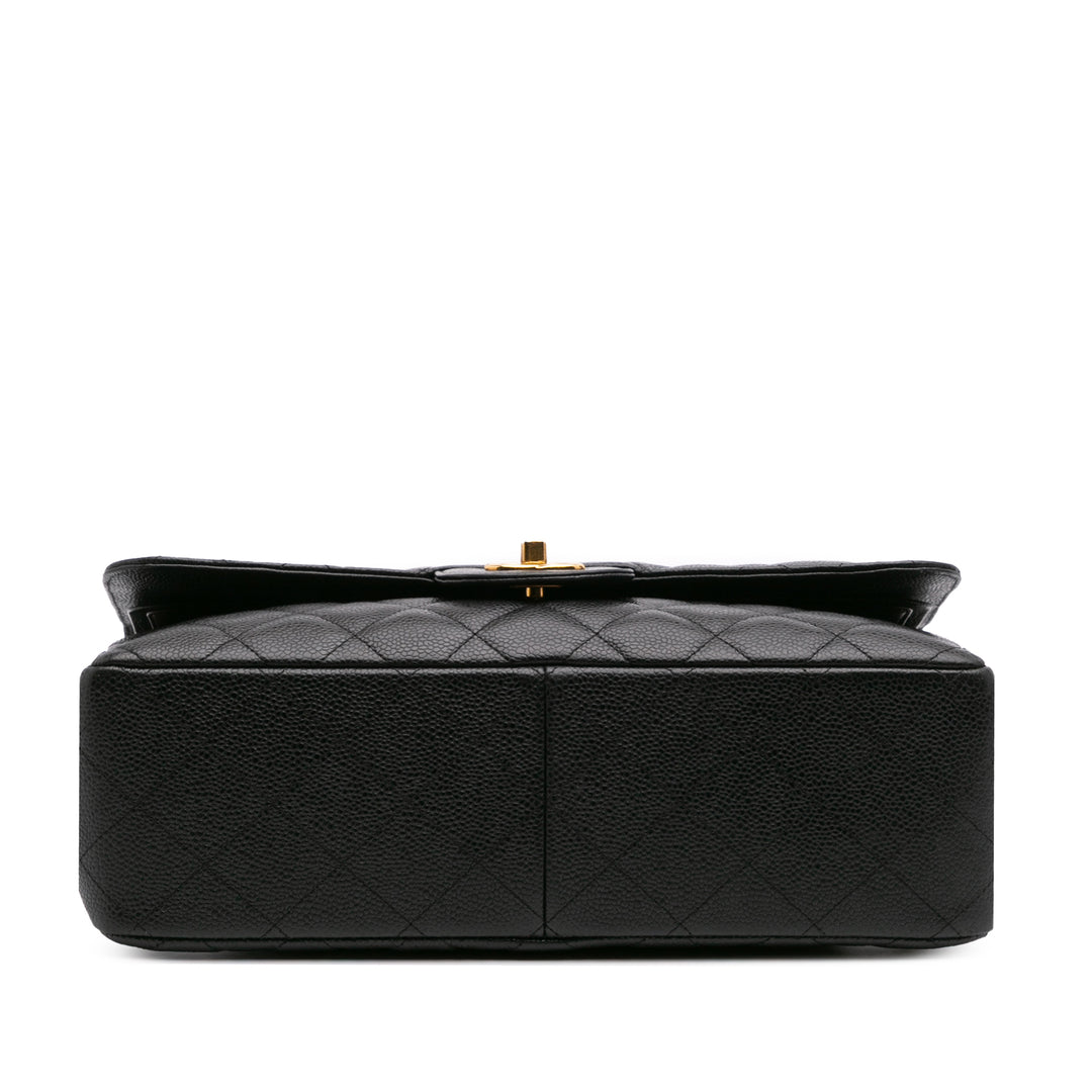 Jumbo Classic Caviar Double Flap Black - Gaby Paris