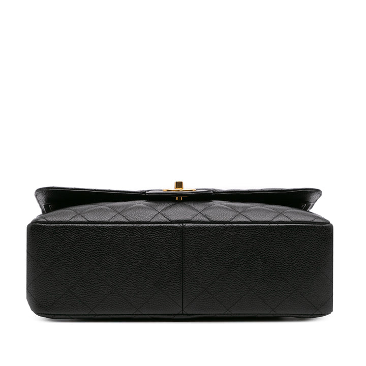 Jumbo Classic Caviar Double Flap Black - Gaby Paris