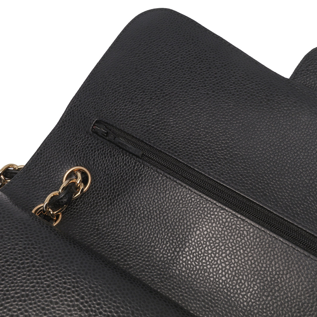 Jumbo Classic Caviar Double Flap Black - Gaby Paris