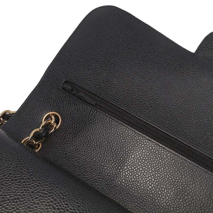 Jumbo Classic Caviar Double Flap Black - Gaby Paris