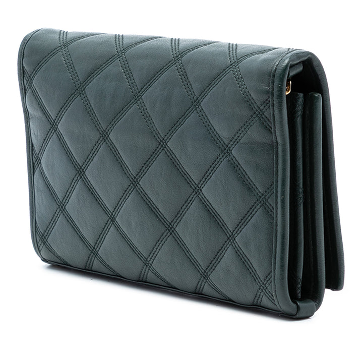 Saint Laurent Matelassé Cuir d’agneau Diamond Becky Chain Portefeuille
