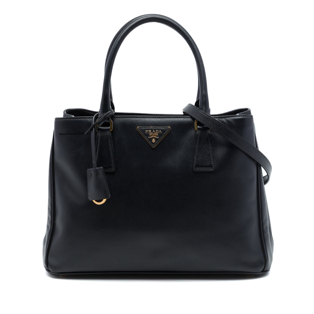 Prada Cabas Lux Gardeners Saffiano Petit Noir – vue principale – GABY PARIS