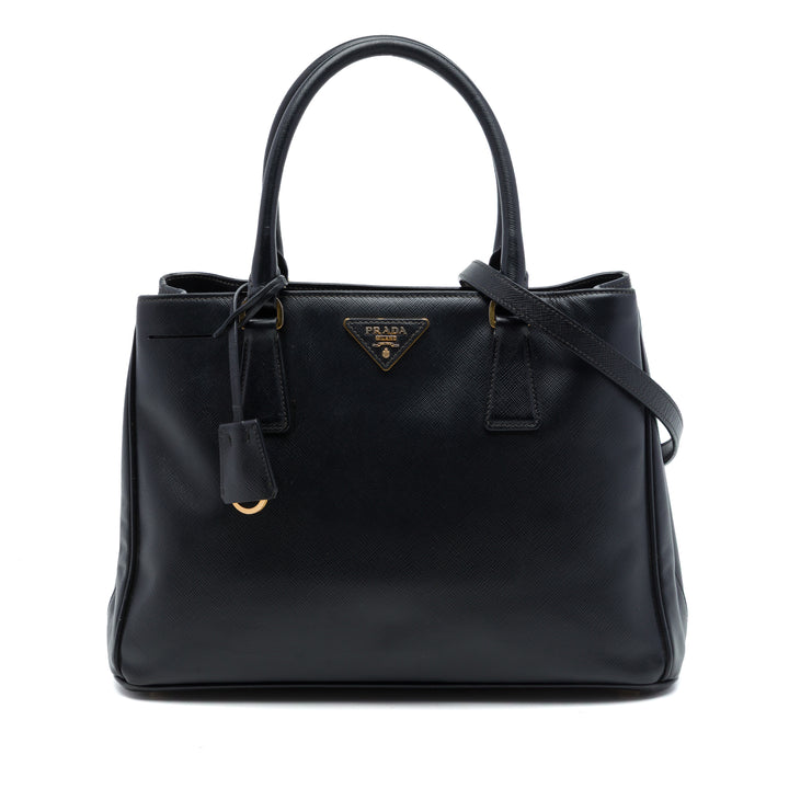 Prada Cabas Lux Gardeners Saffiano Petit Noir – vue principale – GABY PARIS